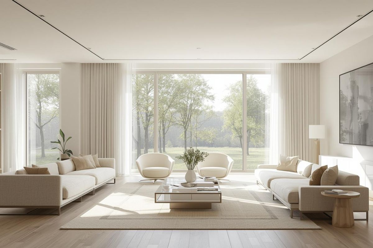 icht dat door een groot raam een woonkamer binnenvalt