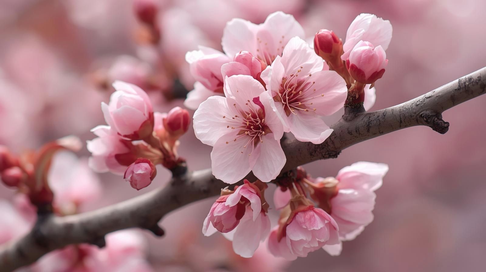 roze bloesem aan een tak als symbool voor openheid en zachtheid